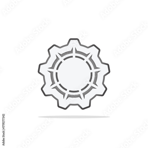 A gray gear representing mechanical engineering