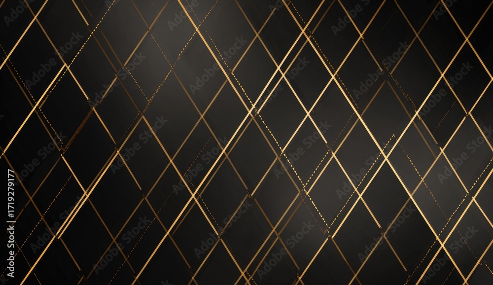 Fototapeta premium Gold diamond pattern on dark background