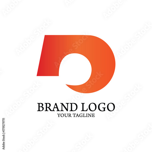 Modern Abstract Letter D Logo Design with Gradient Colors