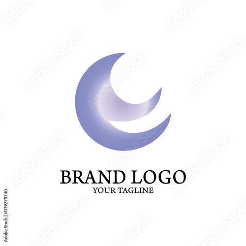 Abstract Crescent Moon Logo Design - Modern and Minimalist Branding Solution