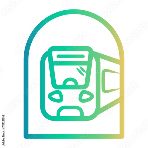 train Line Gradient Icon