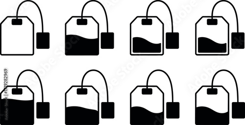 Tea Bag Saturation Levels Different Stages of Brewing Process Illustration