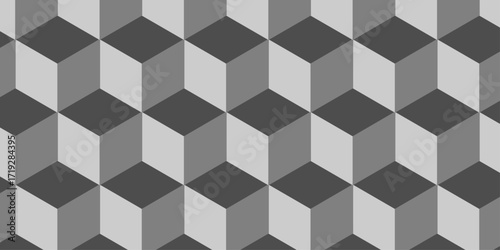 Abstract square black and gray cubic square shape backdrop texture. cube geometric wall and floor vector diamond hexagon triangle wallpaper background.	