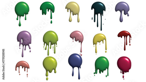 Vibrant Dripping Paint Collection for Creative Designs