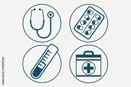 Mobile technology illustration with cordless phone, computer, and a USB flash drive icon on a white background