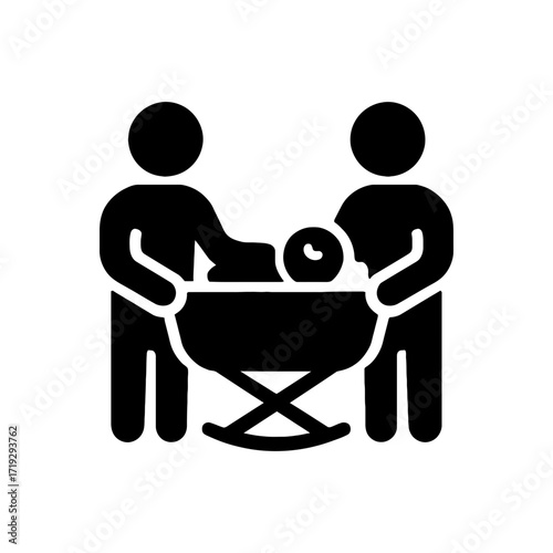 Baby caring icon