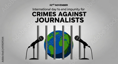 Imprisoned Globe with Microphones: Symbol of Crimes Against Journalists