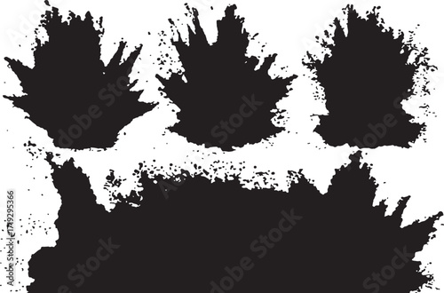Minimalist depiction of coastline with scattered islands in black and white