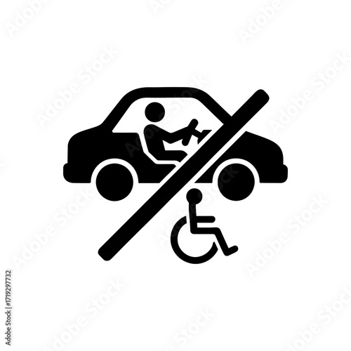 Unsafe Disabled Driving Icon