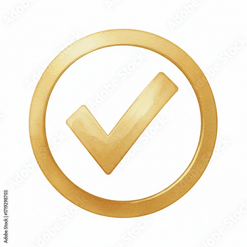 Gilded Check Golden check mark isolated watercolor vector illustration svg