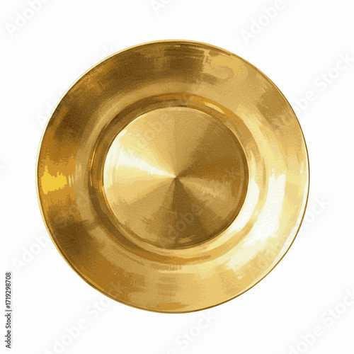 Gilded Platter Golden plate isolated watercolor vector illustration svg