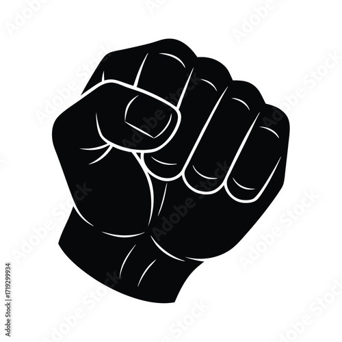 Realistic Clenched Fist Punching Forward