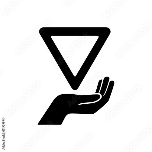 Hand Holding Yield Sign Icon
