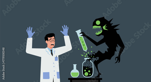 Mad Scientist and a Creature
