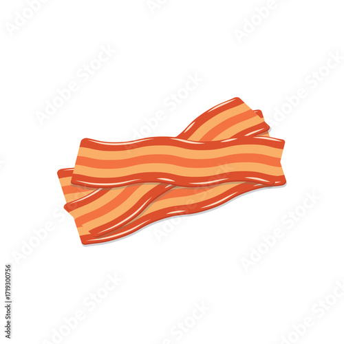 This is a simple, stylized illustration of three strips of bacon. 