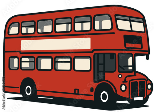 London Red Double Decker Bus Illustration | Iconic UK Transport