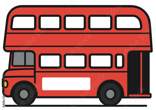 London Double Decker Bus Icon Vector | Travel & Tourism Illustration