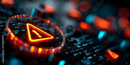 Cyber Threat Detected in Digital Code Interface, Alert System Highlighting Security Vulnerability in Cyber Environment