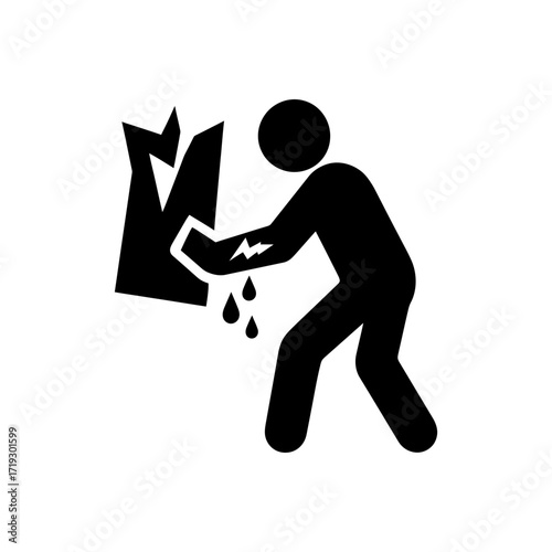 Glass Cut Hand Injury Icon