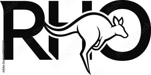 Rho logo featuring a stylized kangaroo