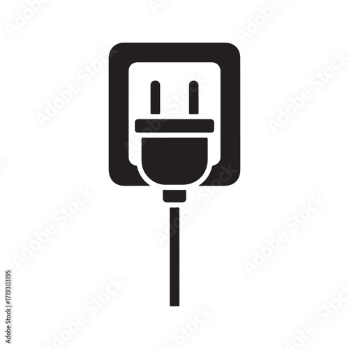 Flat Vector Electric Plug and Socket Icon Design