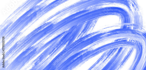 Abstract background with blue brush strokes drawn by hand on transparent background