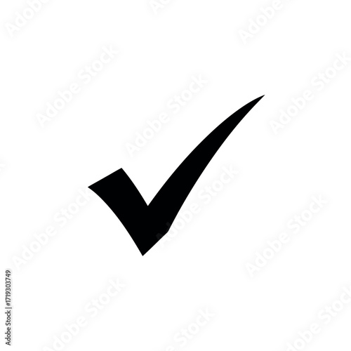 Vector illustration of black check mark icon