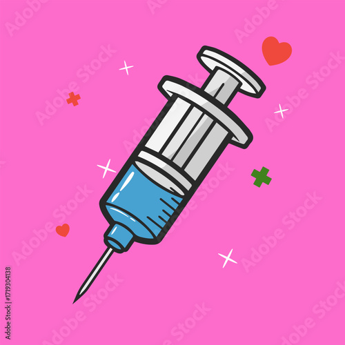 A medical syringe, a classic tool for injecting fluids or drawing blood