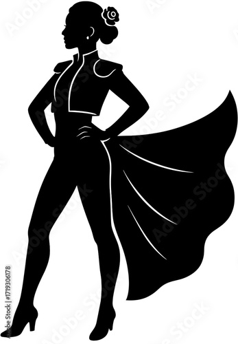 Female Matador Silhouette � Spanish Torera Illustration