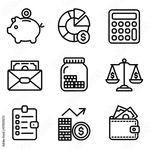 Financial Icons Collection finance money
