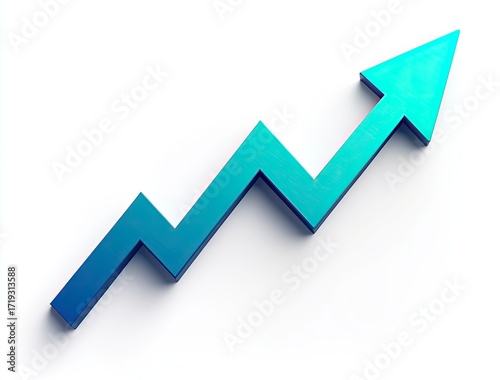 3D upward trending graph