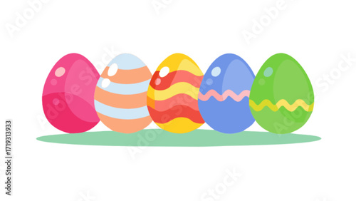 Colorful easter eggs vector illustration for easter egg hunt spring holiday celebration and decoration