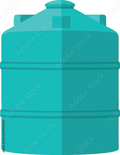 A large blue plastic water storage tank, suitable for water management, industrial use, home utility, agriculture irrigation, or infrastructure visuals