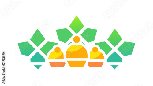 Community leadership team building collaboration group people icon vector illustration graphic design