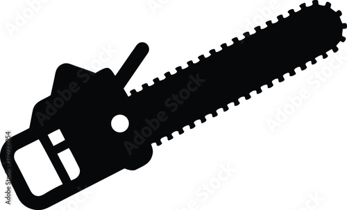 chainsaw silhouette  chainsaw icon isolated on whi.eps