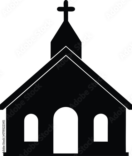 chapel silhouette  chapel icon isolated on white b.eps