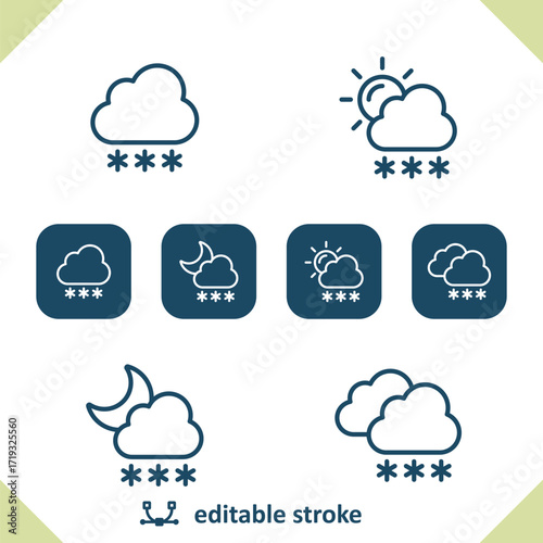 Weather Icons. Snowing, Snow, Snowflake, Cloud, Winter
