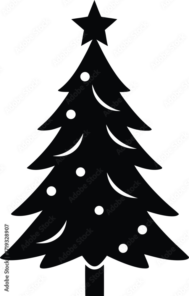 Obraz premium christmas tree silhouette christmas tree icon iso.eps