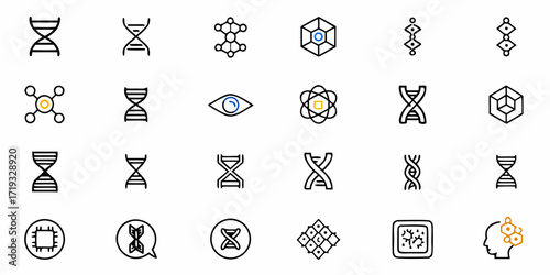 Science and technology icon set perfect for data visualization and infographic design, representing innovation and progress in a visually stunning way