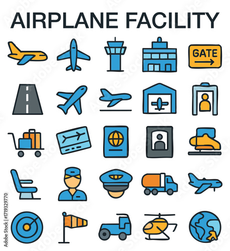 Airport and Aviation Travel Icons