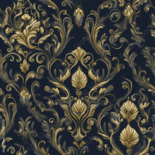 Luxurious French Rococo Damask Seamless Design