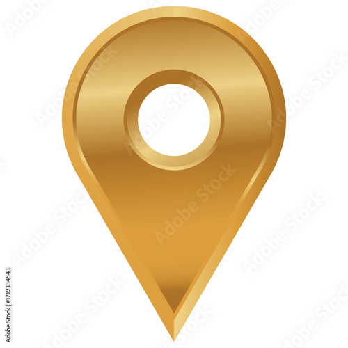 Golden location pin icon 