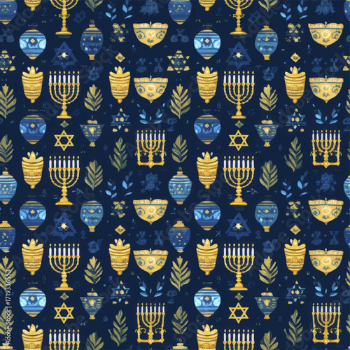 Holiday Celebration Jewish Festival Seamless Print