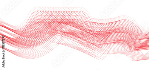 Abstract flowing red color wave lines
creating smooth wave forms
on a pure white background
minimalist abstract vector design
