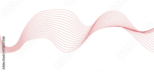 Abstract flowing red color wave lines
creating smooth wave forms
on a pure white background
minimalist abstract vector design