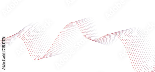 Abstract flowing red color wave lines
creating smooth wave forms
on a pure white background
minimalist abstract vector design
