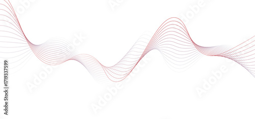 Abstract flowing red color wave lines
creating smooth wave forms
on a pure white background
minimalist abstract vector design
