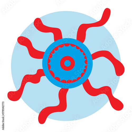 Virus Core Icon Microscopic Pathogen Vector Illustration