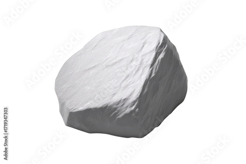 A single, rough white rock or stone with textured surface Keywords: rock, stone, white, grey, textured isolated on a transparent background