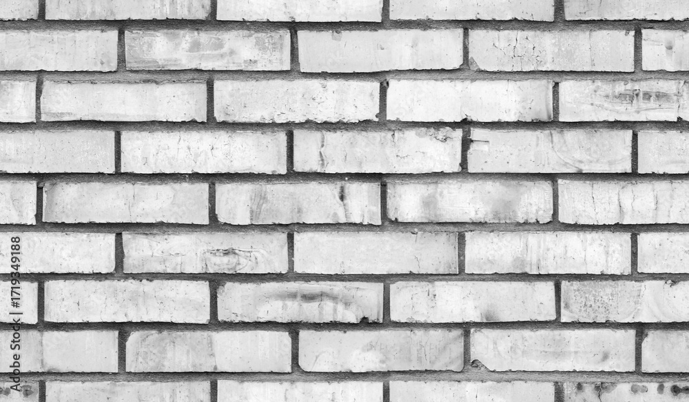 Obraz premium White brick wall, front view, seamless background texture